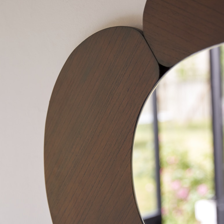 Eda - Oval mirror in dark mindi wood 115x75 cm