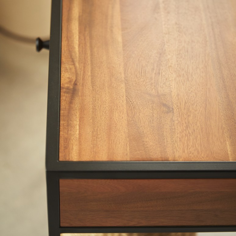 Agra - Dressoir met 1 lade van massief acacia en metaal