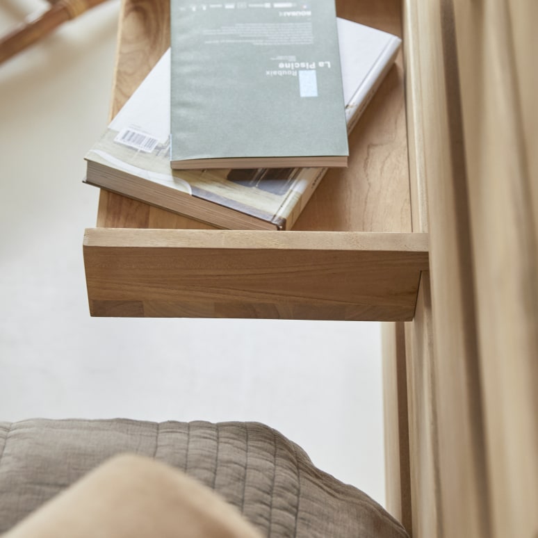 Urbain - Hoofdbord in massief teakhout met 2 planken 180 cm