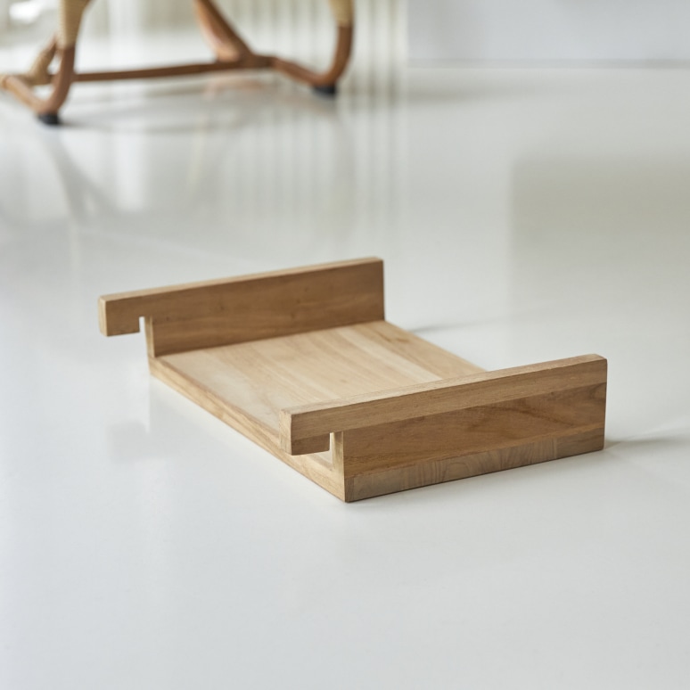 Urbain - Testiera per bambini in teak massello con 2 ripiani da 180 cm