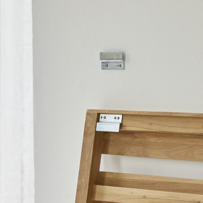 Urbain - Solid Teak California King Size Headboard with 2 shelves