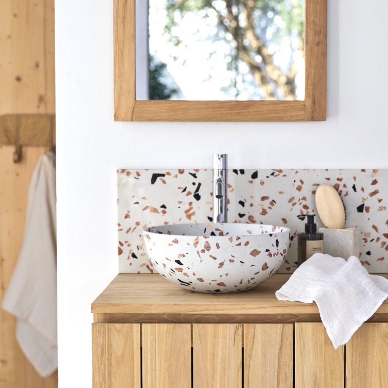 Elea - Vasque ronde en terrazzo premium brown