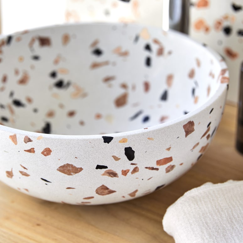 Elea - Round Brown Premium Terrazzo Bathroom Sink