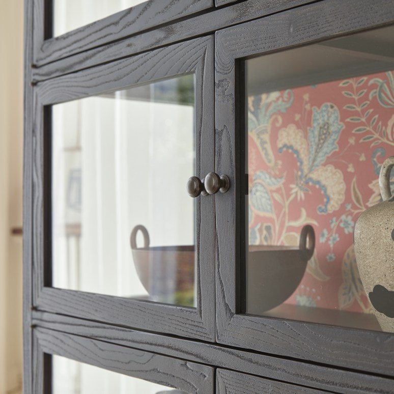 Tana - Vetrinetta larga in legno di olmo