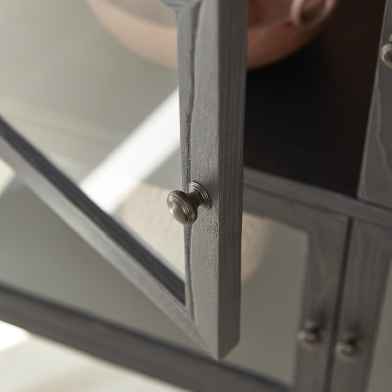 Tana - Vetrinetta larga in legno di olmo