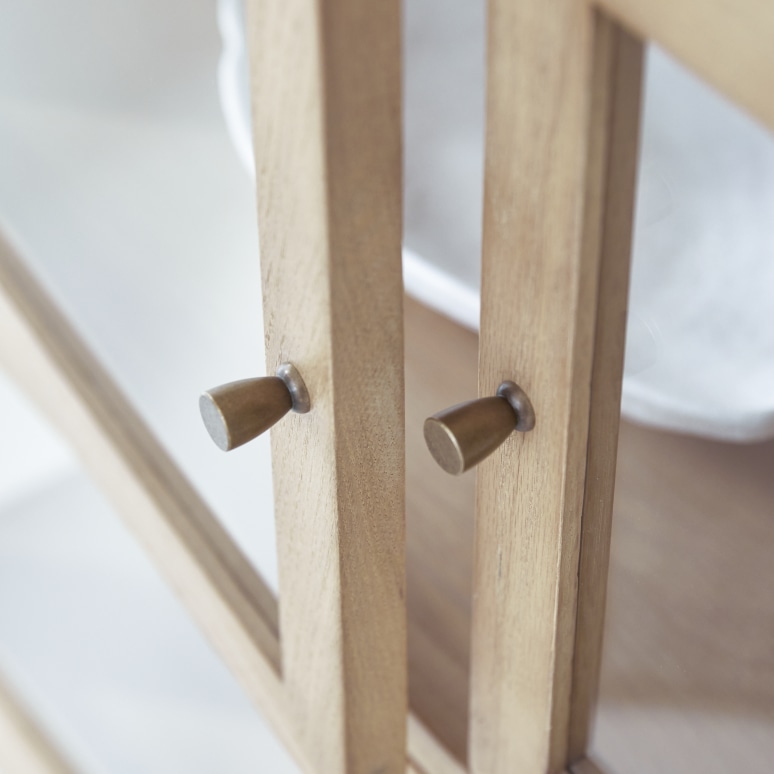 Tana - Grote eiken vitrinekast