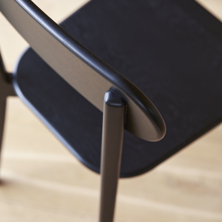 Abel - Black solid teak chair