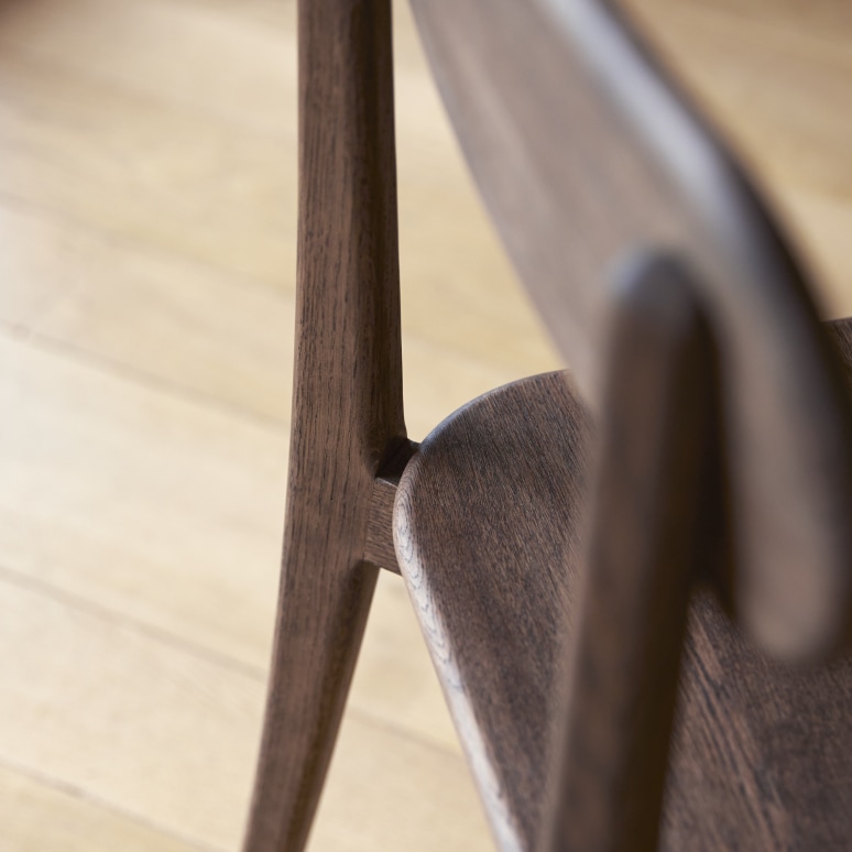 Abel - Silla de caoba maciza marrón