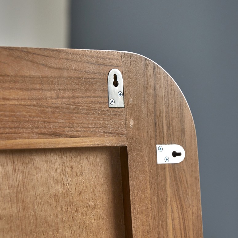 East - Specchio rettangolare in teak massello da 80 x 55 cm