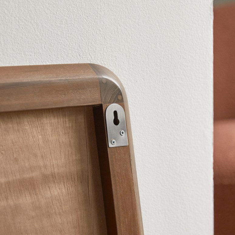 East - Specchio quadrato in teak massello 60 x 60 cm