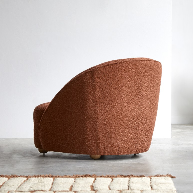 Soren - Acacia fauteuil met terracotta stof