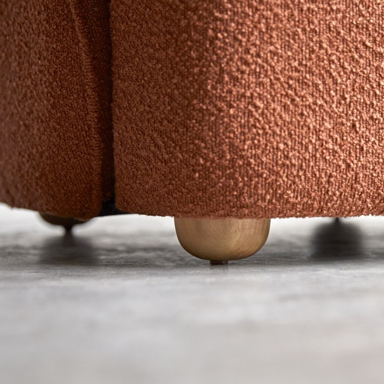 Soren - Poltrona in legno di acacia e tessuto terracotta 1 posto