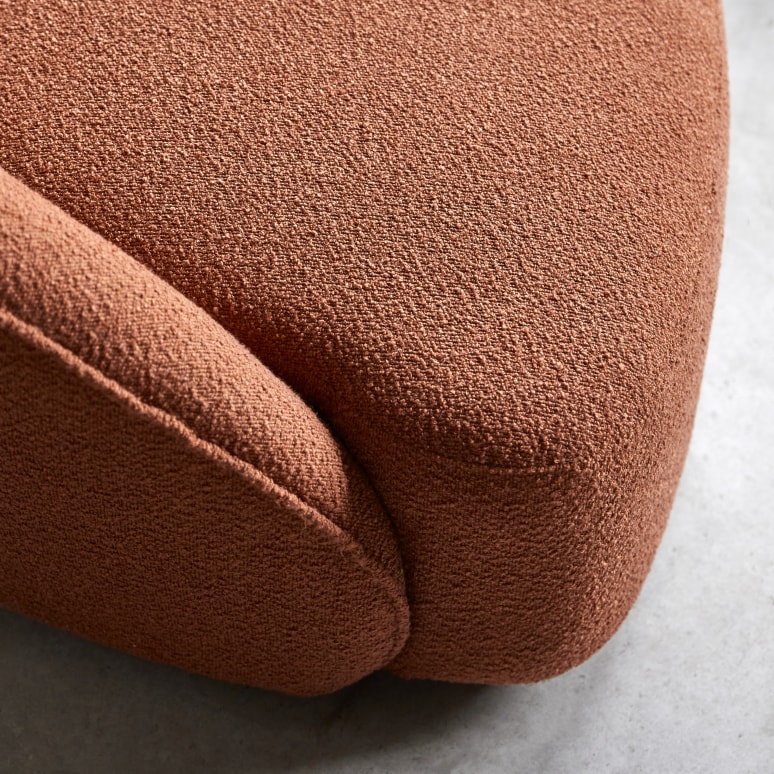 Soren - Fauteuil 1 place en acacia massif et tissu terracotta 