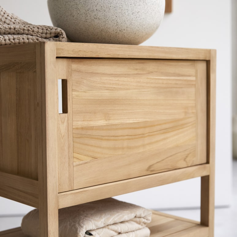 Arty - Mobile sottolavabo in teak massello 60 cm