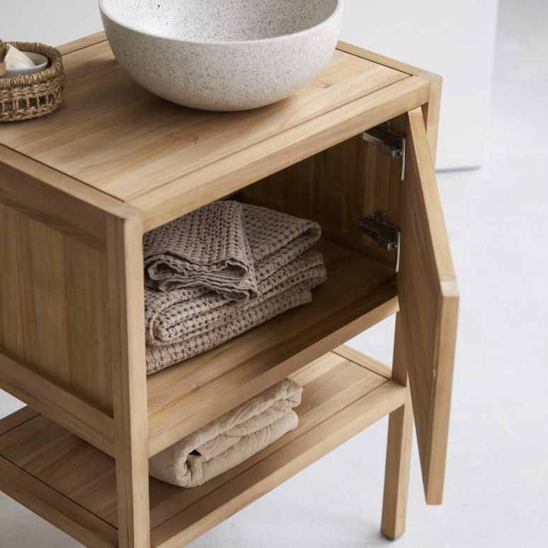 Arty - Massief teakhouten wastafelmeubel 60 cm