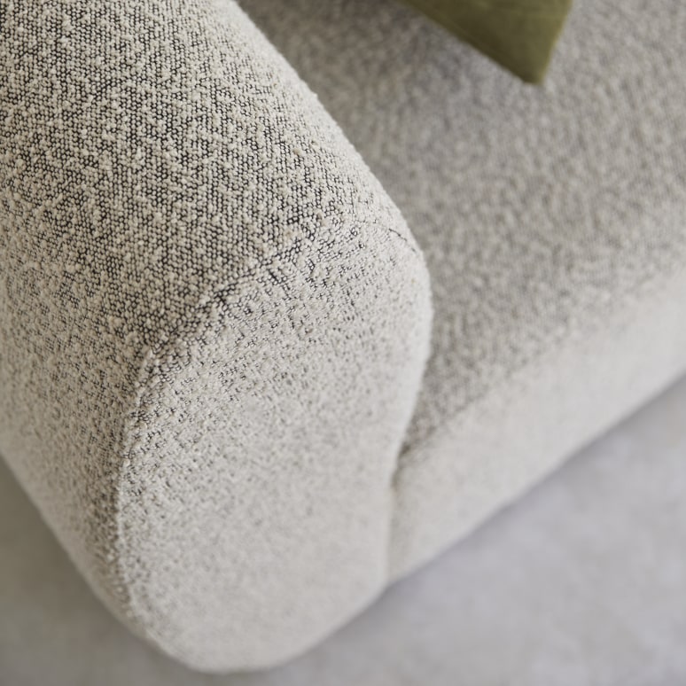 Swann - Modulaire fauteuil van massief acaciahout en grijze stof