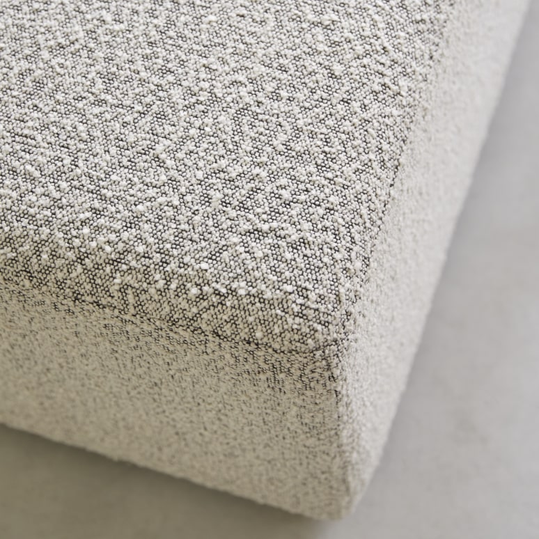 Swann - Divano modulare in legno di acacia massello e tessuto grigio, 3 posti