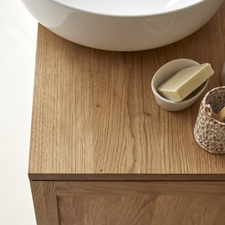 Serena - Mueble para lavabo de roble macizo de 80 cm