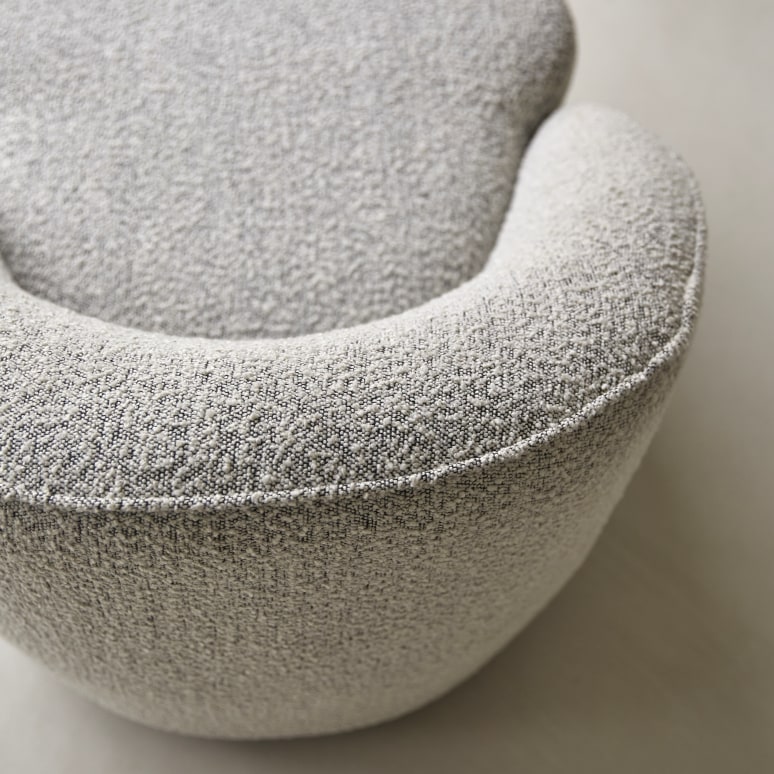 Soren - Fauteuil van acacia en grijze stof