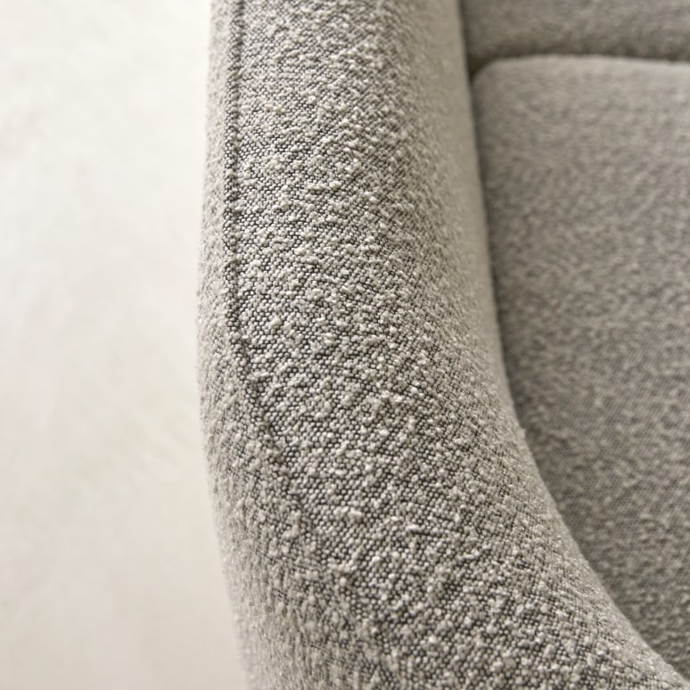 Soren - 2-Sitzer-Sofa mit massivem Akazienholzgestell und grauem Stoffbezug