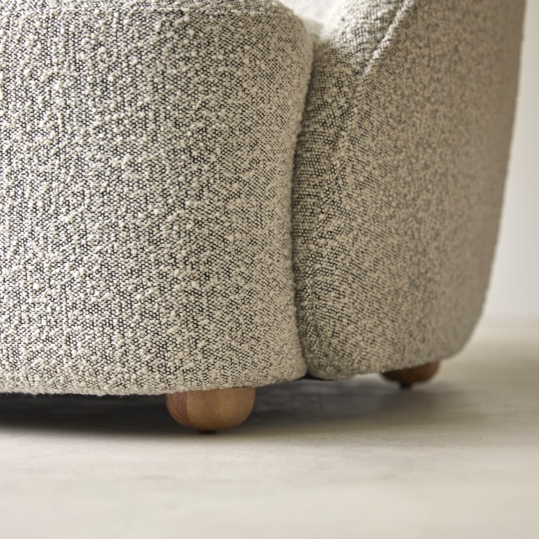 Soren - Canapé en acacia massif et tissu gris, 2 places