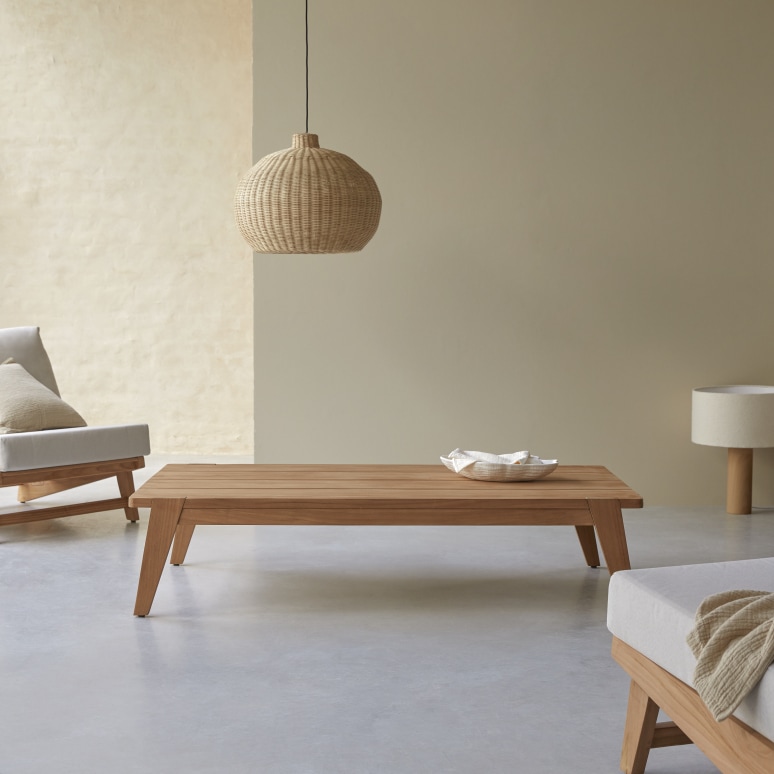 Olia - Wohnzimmer-Couchtisch aus Teakholz