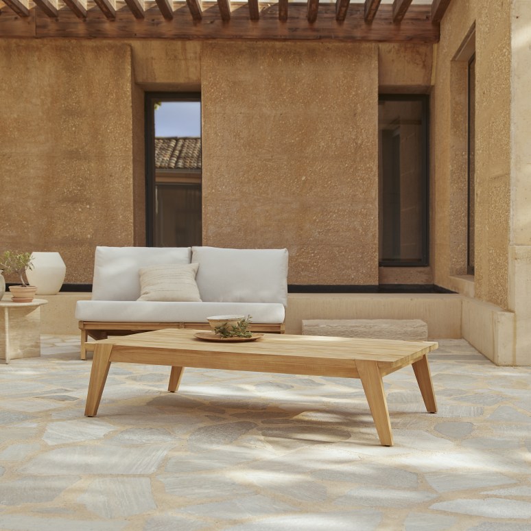 Olia - Table basse de jardin en teck massif