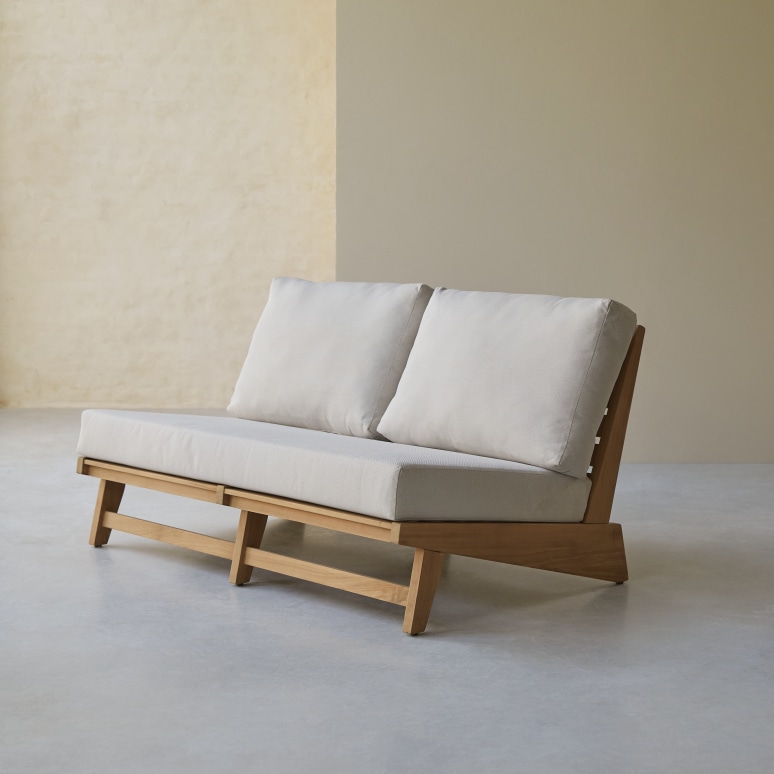 Olia - Banco de 2 plazas de teca maciza