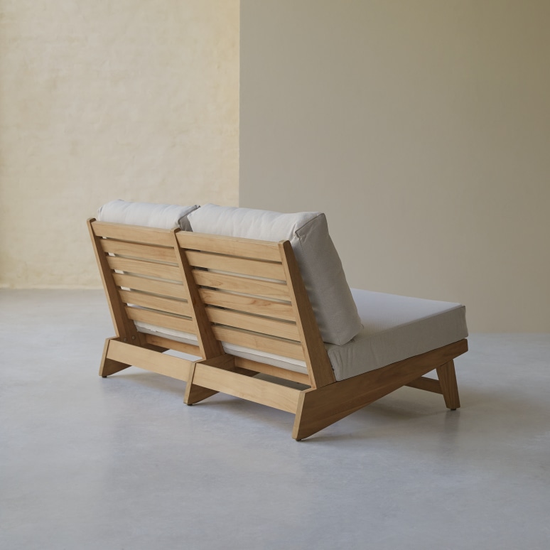 Olia - 2-Sitzer-Bank aus massivem Teakholz