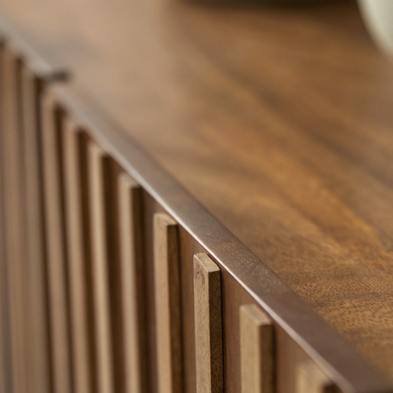 Milo - Mueble para TV de madera maciza de mango de 140 cm