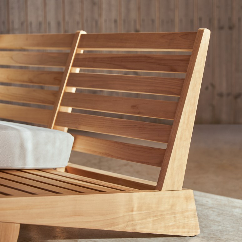 Olia - Banquette de jardin 2 places en teck massif