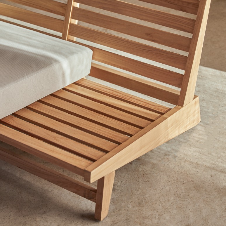 Olia - Gartenlounge aus massivem Teakholz, 3-Sitzer