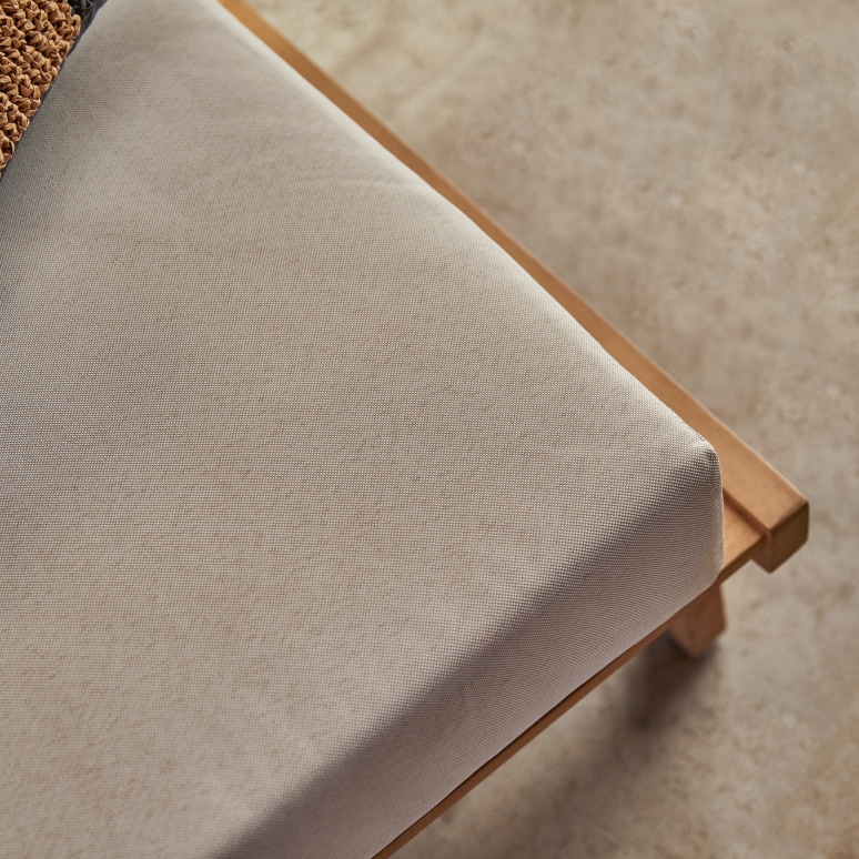 Olia - Banco de jardín de 2 plazas de teca maciza