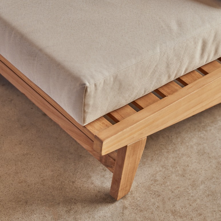 Olia - Banquette de jardin 2 places en teck massif