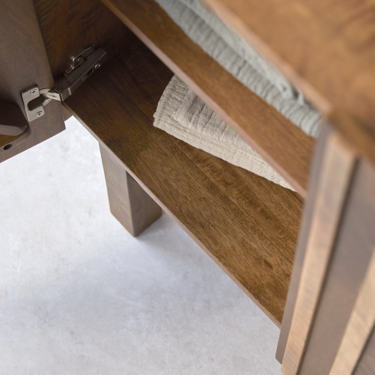 Milo - Mueble de baño de madera de mango de 80 cm