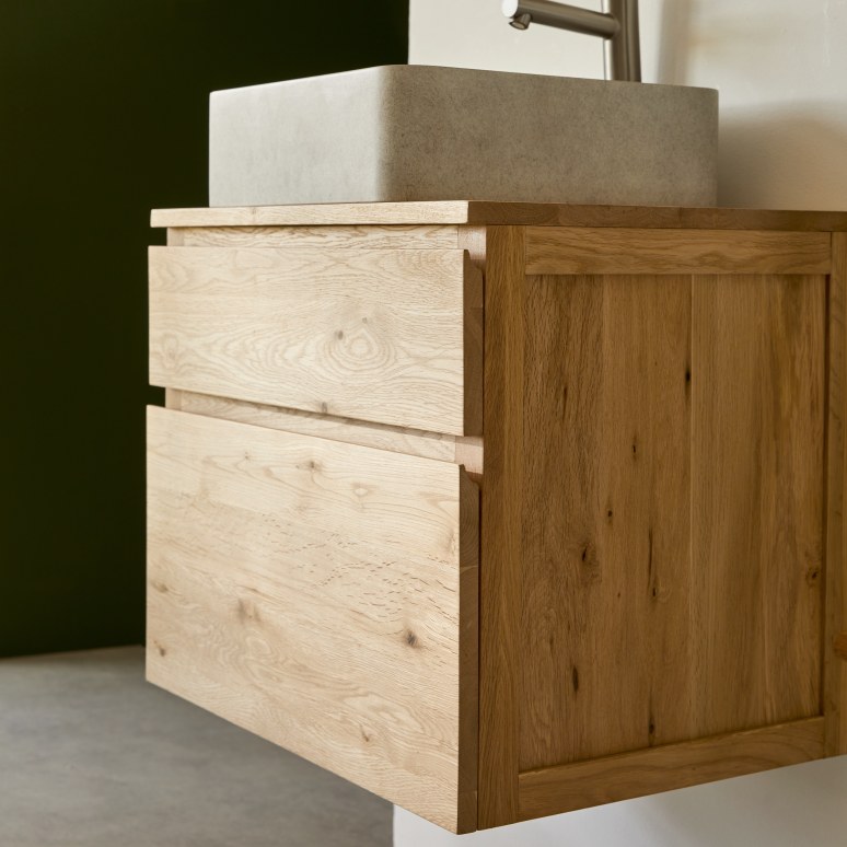 Jacob - Solid oak vanity unit 60 cm