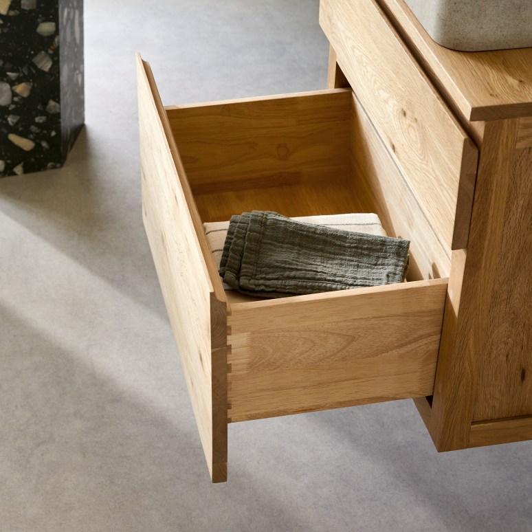 Jacob - Solid oak vanity unit 60 cm