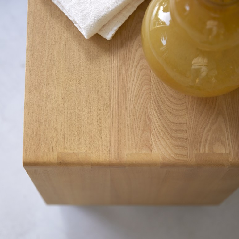 Luis - Solid elm and cane bedside table