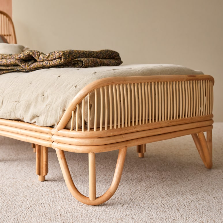 Simone - Rattanbett mit Lattenrost 90 x 200 cm