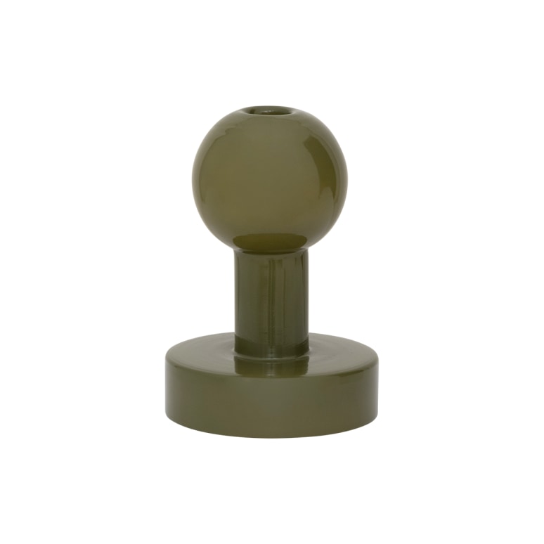 Pallo - Portacandele in vetro riciclato, verde scuro