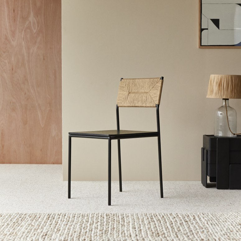 Fidele - Metal and natural-fibre chair