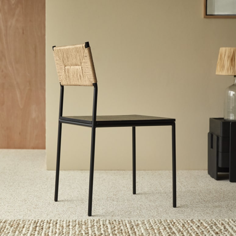 Fidele - Stuhl aus Metall und Naturfasern