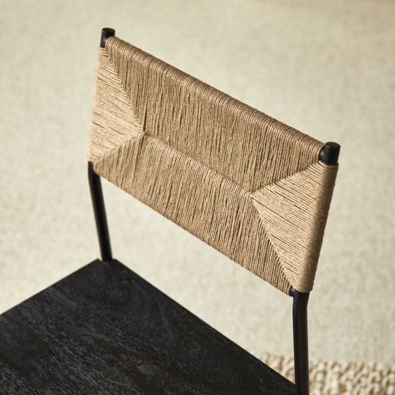 Fidele - Metal and natural-fibre chair