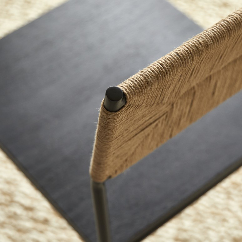 Fidele - Stuhl aus Metall und Naturfasern