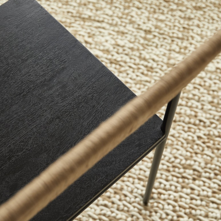 Fidele - Silla de metal, madera y fibras naturales