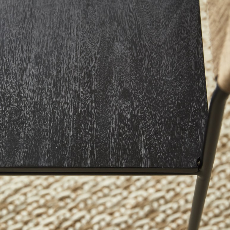 Fidele - Silla de metal, madera y fibras naturales