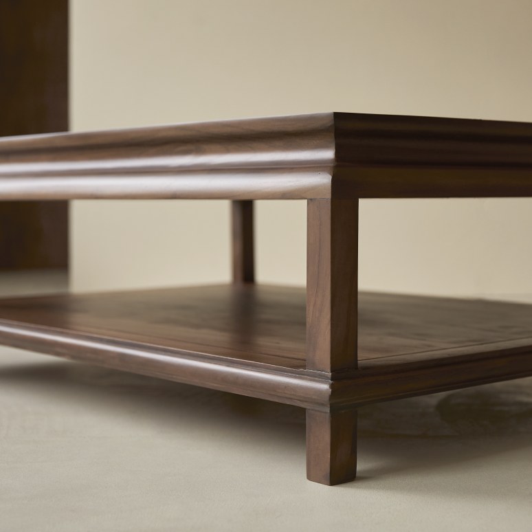Achille - Mesa de centro rectangular de acacia maciza