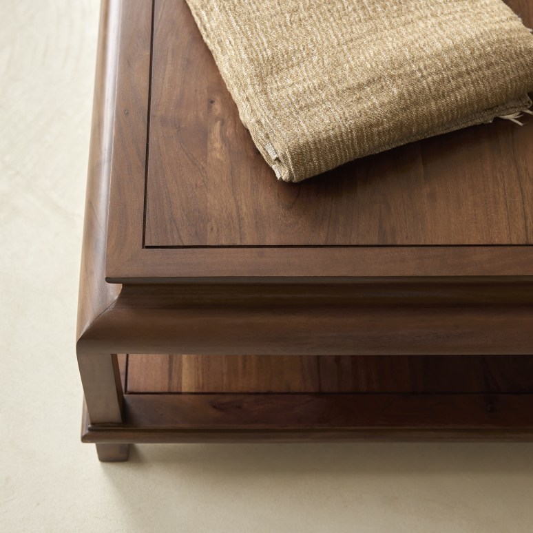 Achille - Mesa de centro rectangular de acacia maciza