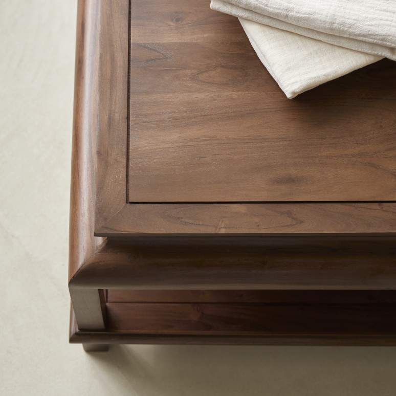 Achille - ﻿Square Solid Acacia Coffee Table