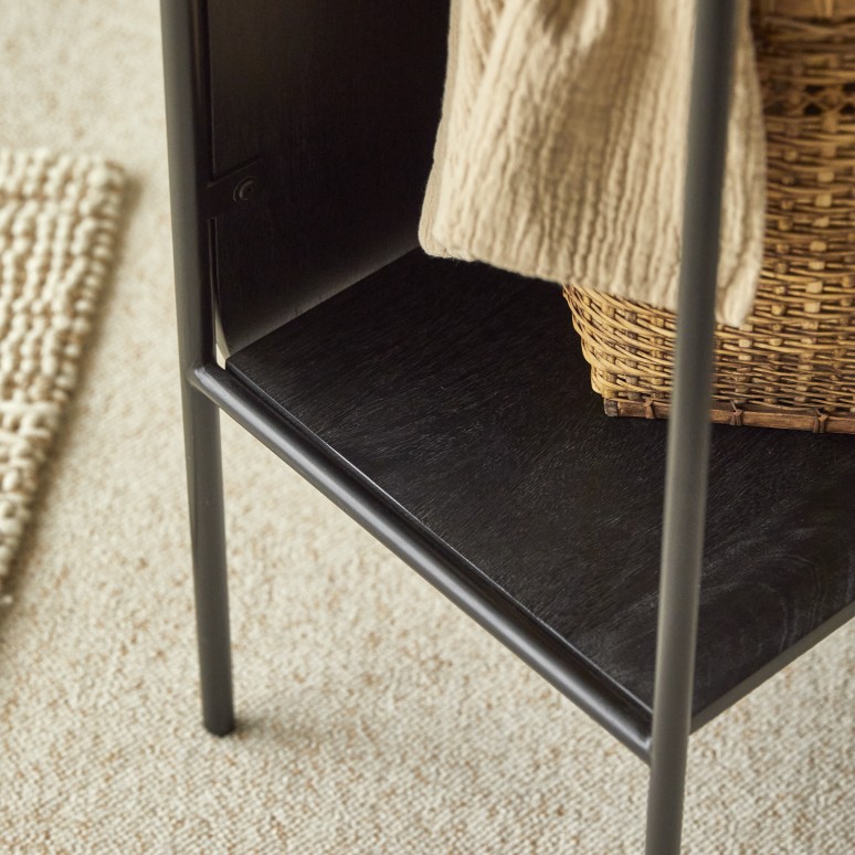 Fidele - Ankleidespiegel aus Metall und massivem Mangoholz 165 x 62 cm